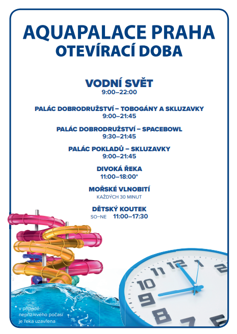 otevírací doba, aquapark, prázdniny, léto