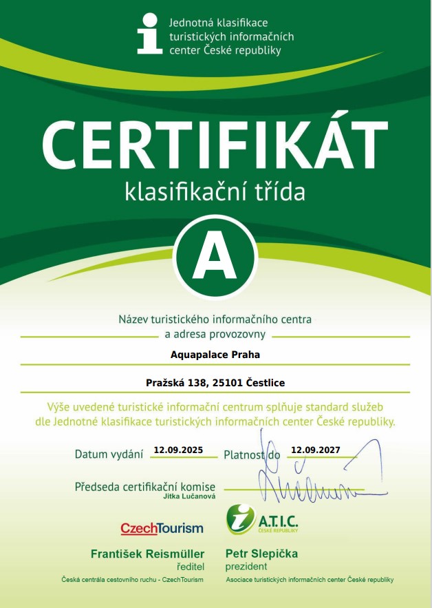 Turistické informační centrum - certifikat