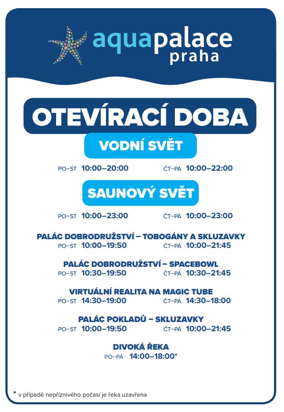 otevírací doba atrakcí