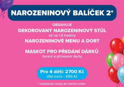 narozeniny party aquapalace dort