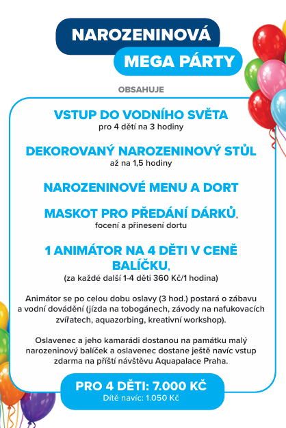 Narozeiny megaparty aquapalace