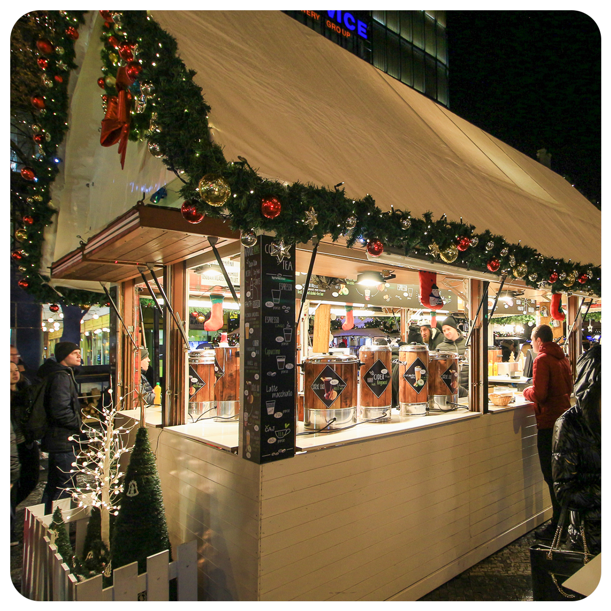 Christmas market on Wenceslas Square in Prague