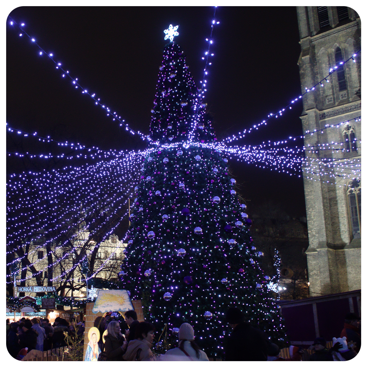 Christmas market on Náměstí Míru in Prague
