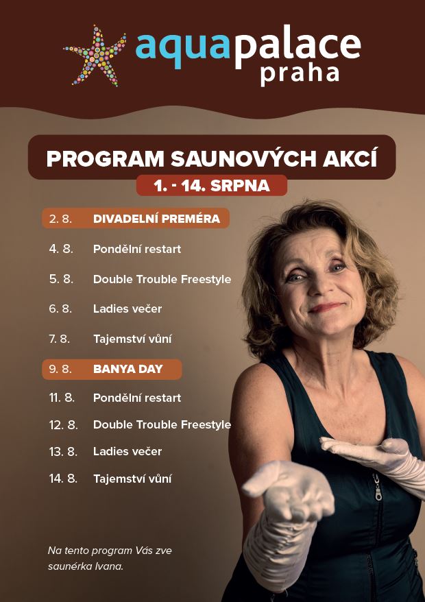 Program saunových akcí srpen 2025