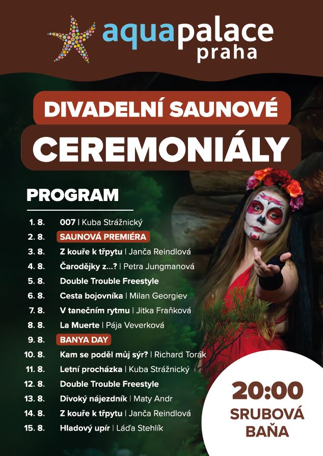 Saunová divadla srpen 2025
