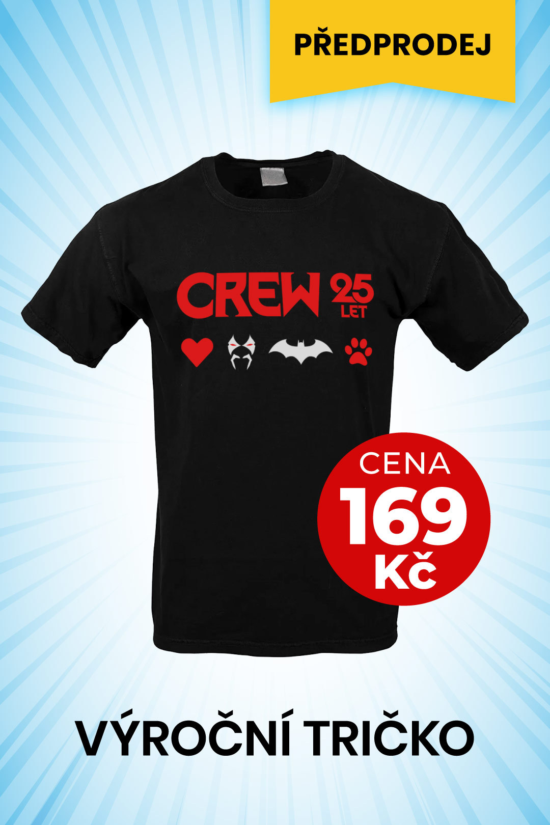 obrázek k novince - Výroční tričko CREW 25 let (objednat lze jen do 1. 8. 2022)